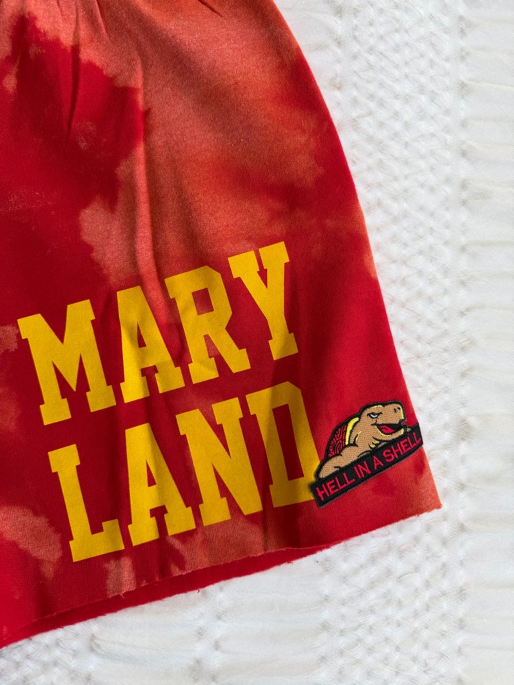 UMD Red Tie-Dye Athletic Shorts